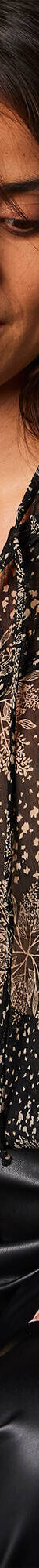 Blouse voile fluide imprimé minimaliste bicolore (noir / grège) Blouse voile fluide imprimé minimaliste bicolore (noir / grège)